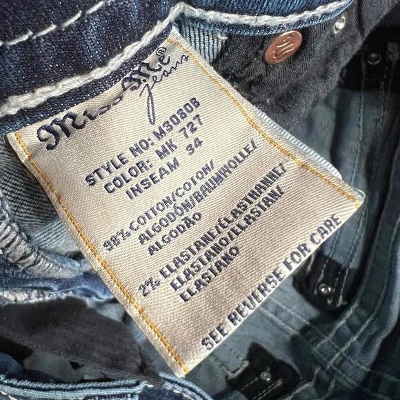 Miss Me Jeans Women’s 28 x 34 Boot Cut Blue Denim Wing Embellished Pockets M3080 - Picture 5 of 12